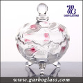 Glass Jar Engraved with Flower Design (GB1804YJX/PDS)